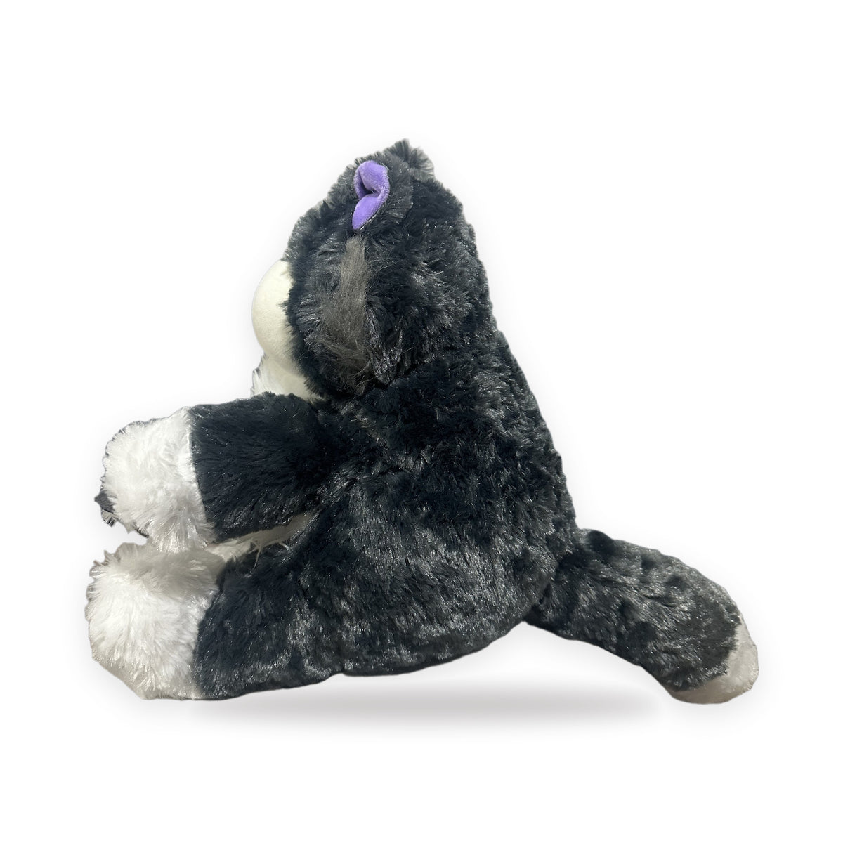 Peluche gato que respira, vista de lado